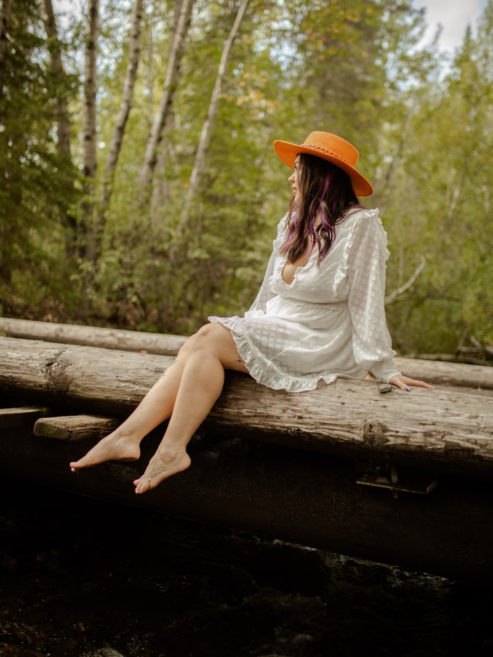 Skylar + Madison White Swiss Dot Long Sleeve Mini Dress - Picture 4 of 4